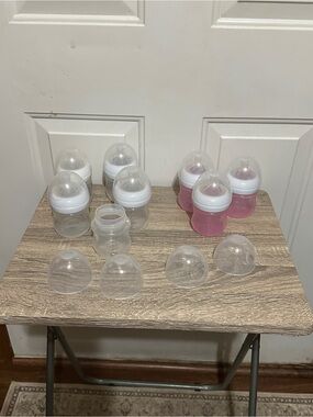 Philips Avent 3-Pink 5- Clear Wide Neck Bottle Set 125ml/4oz BPA-Free Silicone